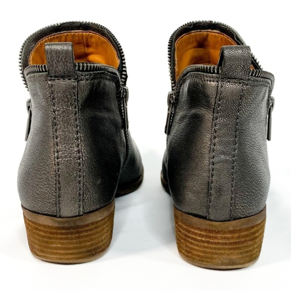 LUCKY BRAND Bartalino Zipper Edged Metallic Bootie - Picture 6 of 7